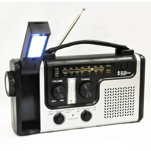 topAlert Emergency Solar Hand Crank Dynamo AM/FM/NOAA Weather Radio, New