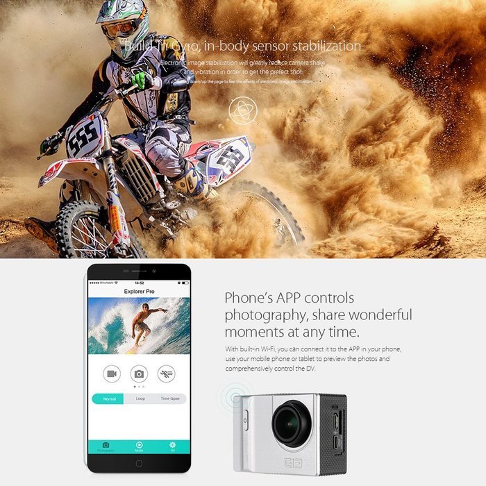 Andoer&reg; Sports Action Camera 2.0" 4K 24fps 1080P Full HD 12MP Voice Broadcasting Novatek NTK96660 Video DV Optional... N4