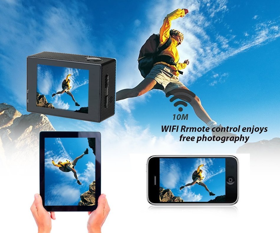WiMiUS 4K Sports Action Camera Wifi Full HD 1080P 60fps 16MP 2.0 inch Waterproof Video Camera Car Helmet Camcorder... N16