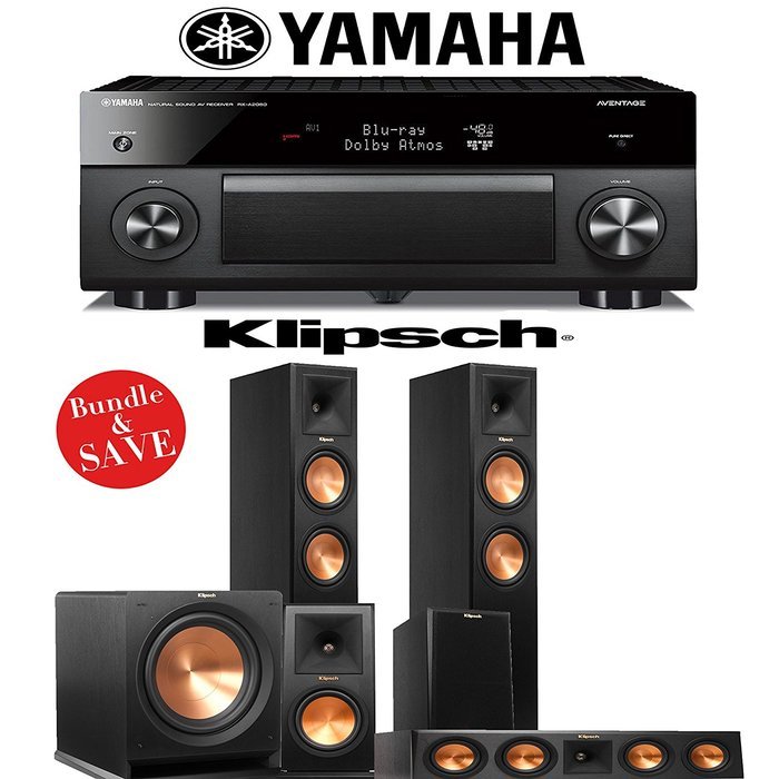 Klipsch RP-260F 5.1 Reference Premiere Home Theater System with Yamaha RX-A2060BL 9.2-Ch Network A/V Receiver