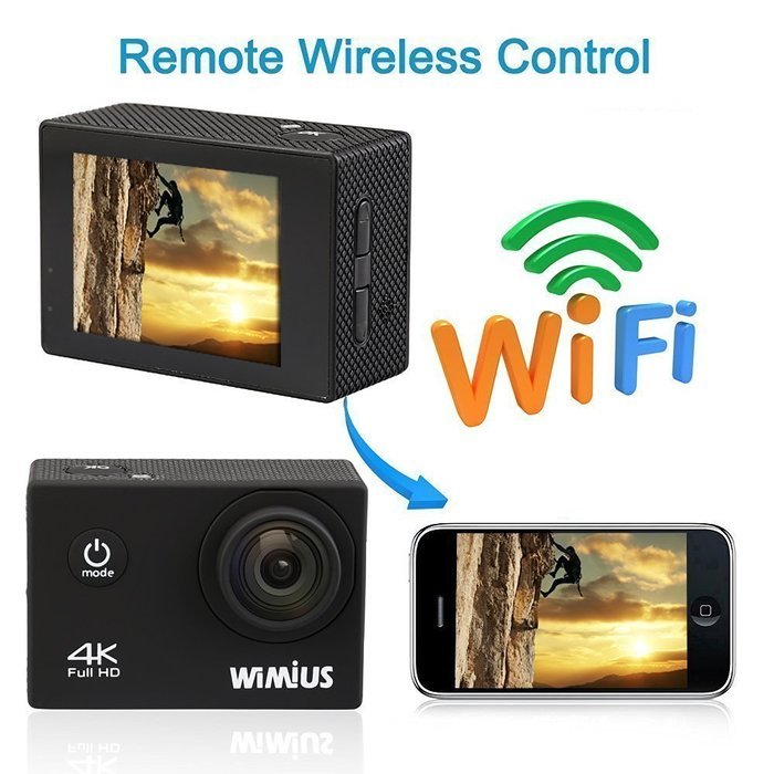 WiMiUS 4K Sports Action Camera Wifi Full HD 1080P 60fps 16MP 2.0 inch Waterproof Video Camera Car Helmet Camcorder... N17