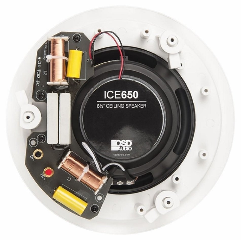 OSD Audio ICE650 6.5-inch Kevlar Woofer 150-Watt In-Ceiling Speaker with Bass and Treble Swtich, Pair N3