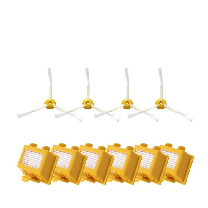 Hongfa Irobot Roomba Replacement Filter Roomba Yellow Hepa Filter and 3 Armed Side Brush Compatible with Roomba...