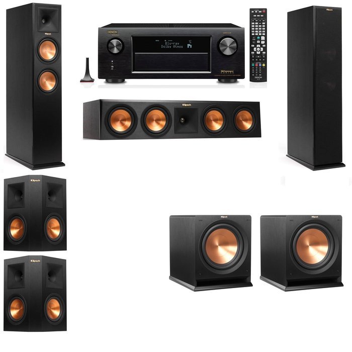 Klipsch RP-260F Tower Speakers-R112SW-5.2-Denon AVR-X3200W