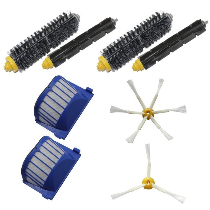 SHP-ZONE 2 Aero Vac Filters & 3-Armed + 6-Armed Side Brushes & 2 Bristle Brushes & 2 Flexible Beater Brushes Pack...