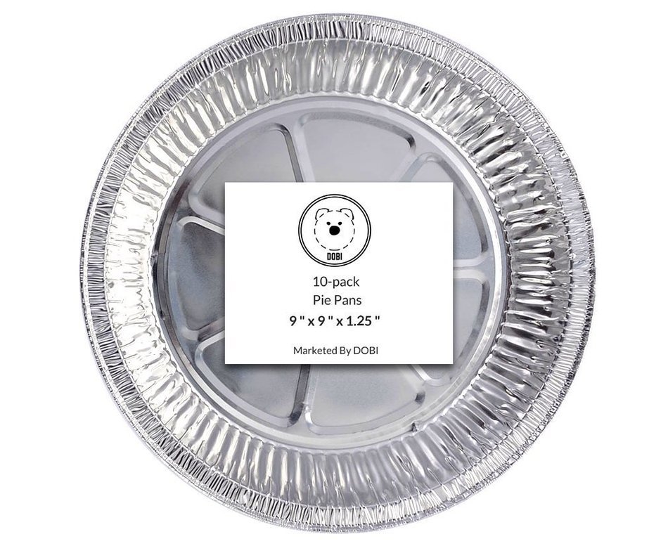 DOBI Pie Pans - Disposable Aluminum Foil Pie Plates, Standard Size - 9 x 1.25 Inches, Pack of 30. Favorite Pie... N7