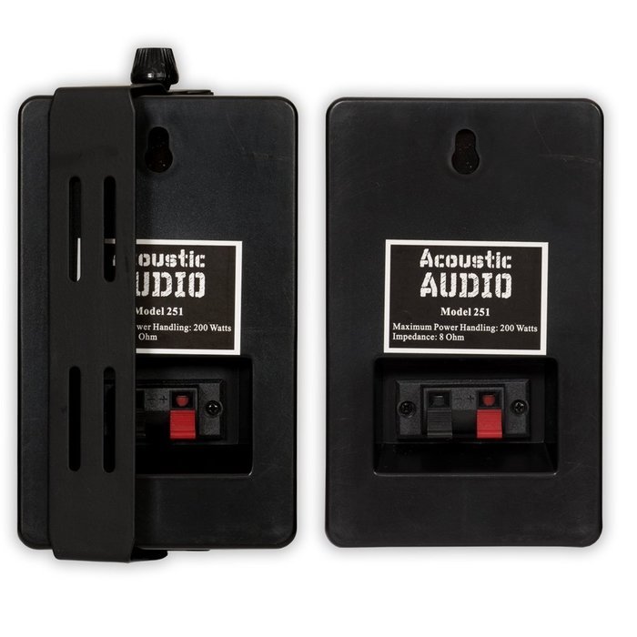 Acoustic Audio 251B Indoor Outdoor 3 Way Speakers 1200 Watt Black 3 Pair Pack 251B-3Pr N2