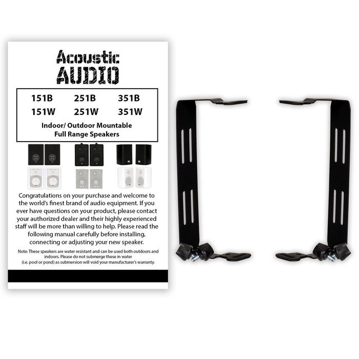 Acoustic Audio 251B Indoor Outdoor 3 Way Speakers 1200 Watt Black 3 Pair Pack 251B-3Pr N3