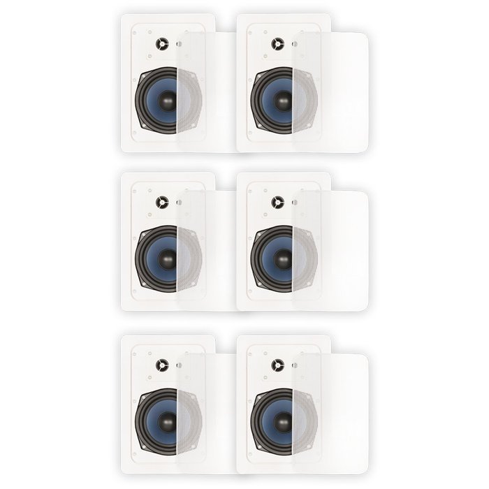 Blue Octave RW53 In Wall Speakers 3 Way Home 1680 Watts New 3 Pair Pack RW53-3PR