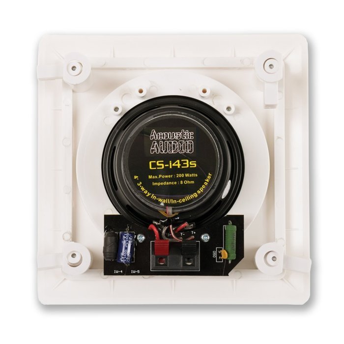 Acoustic Audio CS-i43s In Ceiling Square 3-Way Speaker (White)