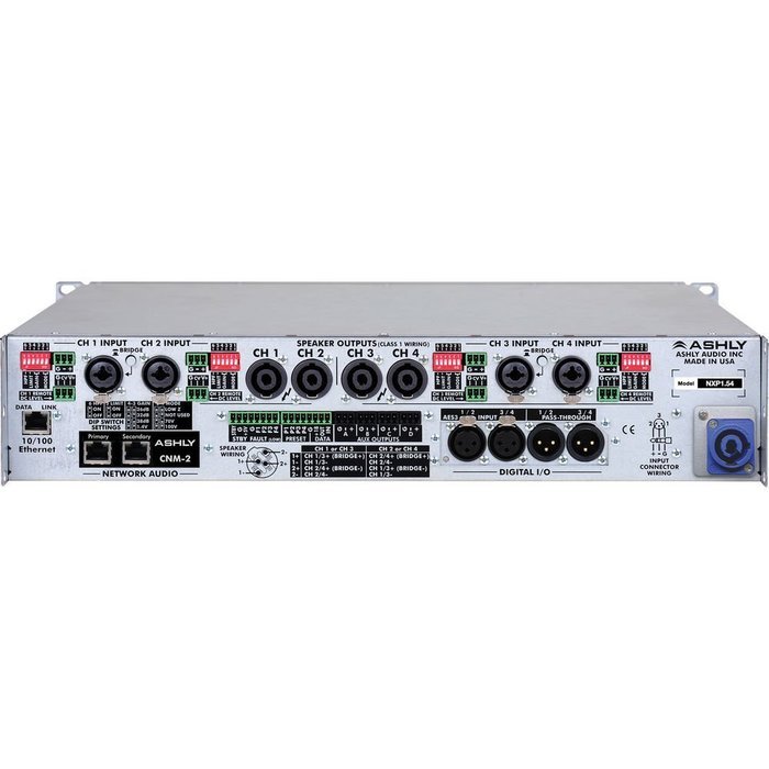 Ashly nXp1.54 Network 4-Channel 1.5KW Programmable-Output Power Amplifier w/ Protea DSP