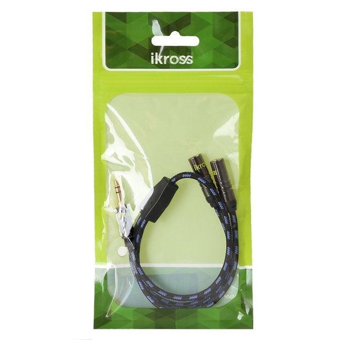 Audio AUX Splitter Cable, iKross 3.5mm Headphone Braided Jacket Audio Stereo Splitter Cable - 1 Male to 2 Female... N2