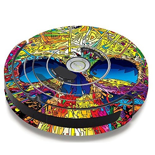 Skin Decal Vinyl Wrap For IRobot Roomba 650 655 Vacuum / Colorful Skull 1