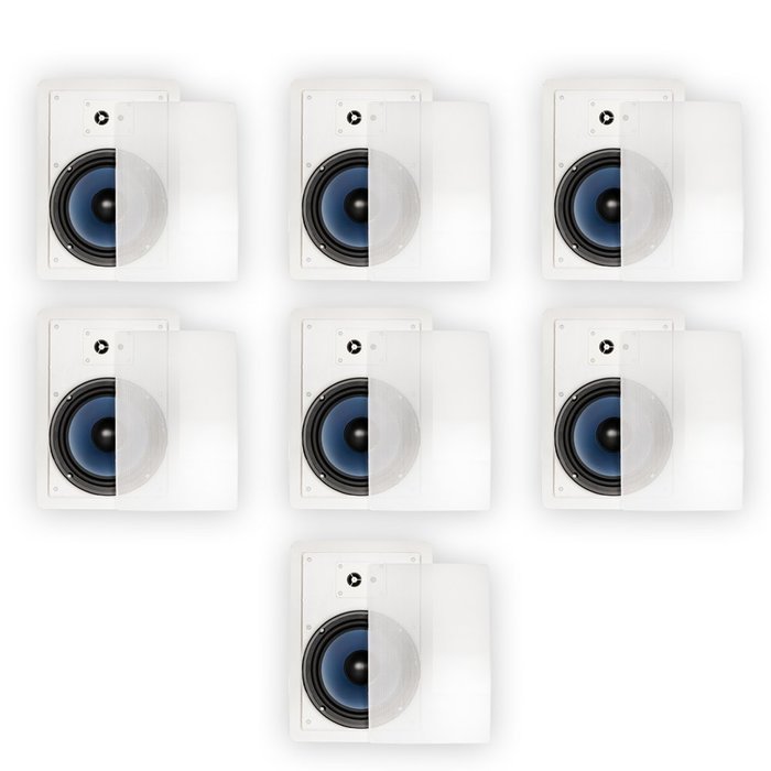 Blue Octave RW83 In Wall 8" Speakers 3 Way Home 2660 Watts New 7 Speaker Set RW83-7S