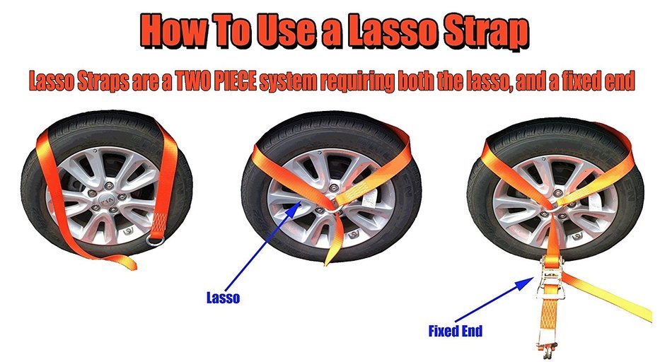 2" X 6 Ft Lasso Style Auto Tie Down with Round Ring PN: 220693BL- 6 Feet-Blue
