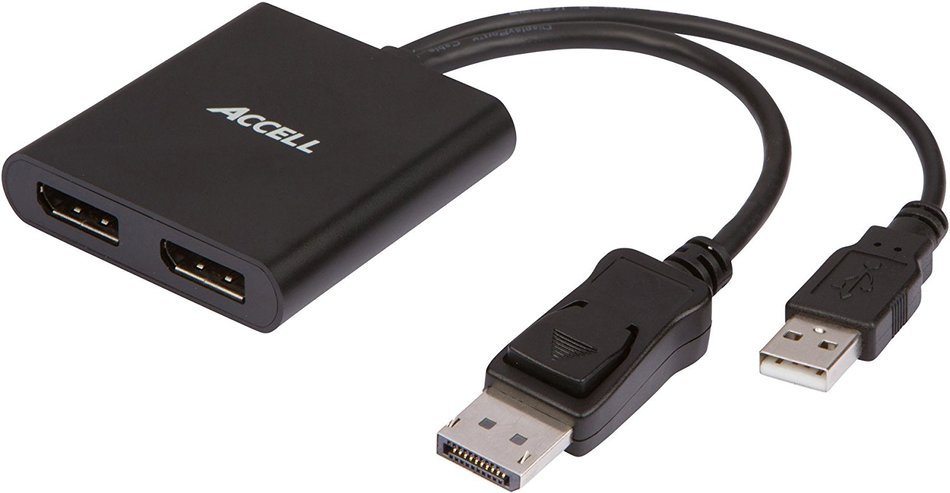 Accell K088B-003B Mini DisplayPort 1.2 to 3 DisplayPort Multi-Display MST Hub - Designed for Microsoft Surface N9