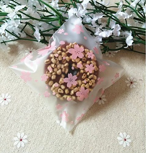 ONOR-Tech 100 PCS Lovely Cute OPP Self Adhesive Cookie Bakery Candy Biscuit Treat Gift Diy Plastic Bag (Flower) N51
