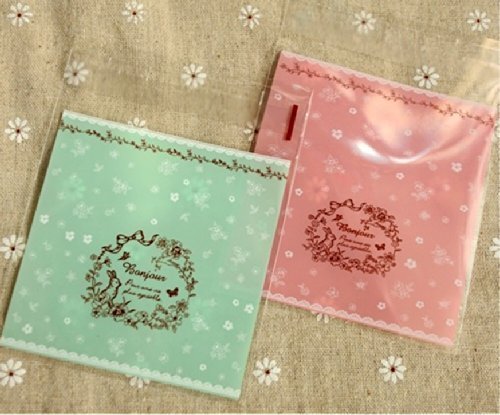 ONOR-Tech 100 PCS Lovely Cute OPP Self Adhesive Cookie Bakery Candy Biscuit Treat Gift Diy Plastic Bag (Flower) N57