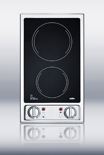 Summit C301GLASS: 30 inch wide All-In-One Combination Kitchen with two smoothtop electric burners, manual defrost... N6