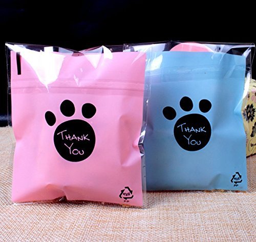 ONOR-Tech 100 PCS Lovely Cute OPP Self Adhesive Cookie Bakery Candy Biscuit Treat Gift Diy Plastic Bag (Flower) N61