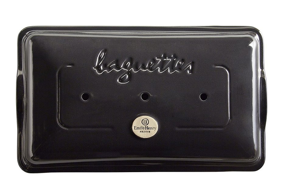Emile Henry Made In France Flame Baguette Baker, 15.4 x 9.4", Charcoal N2