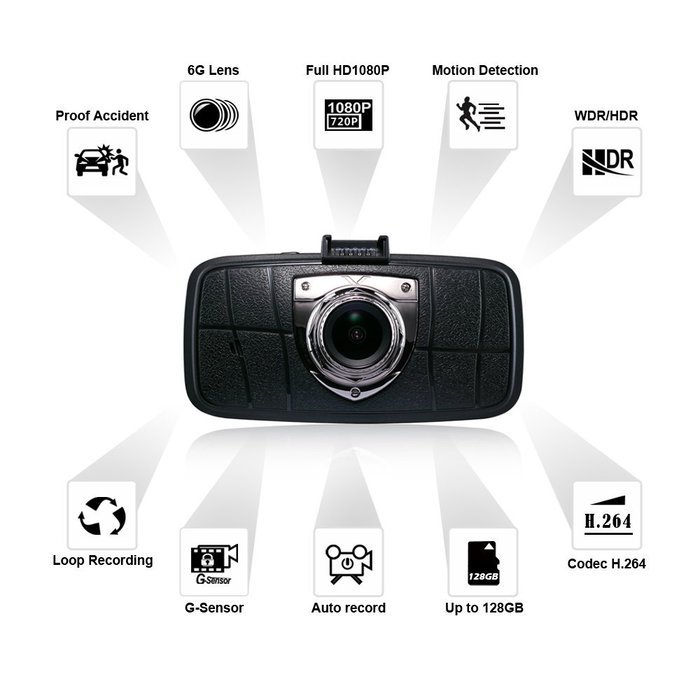 KEHAN C821 Full HD 1920*1080 Car DVR Dash Cam 170&deg; Super Wide Diagonal Viewing Angle 2.7" LCD Ambarella A7 OV4689... N2