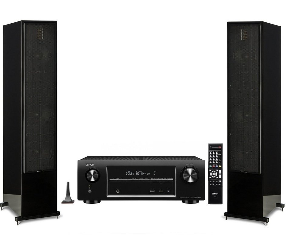 Martin Logan Motion 60XT Black Floorstanding Speakers with Denon AVR-X3200W A/V Receiver