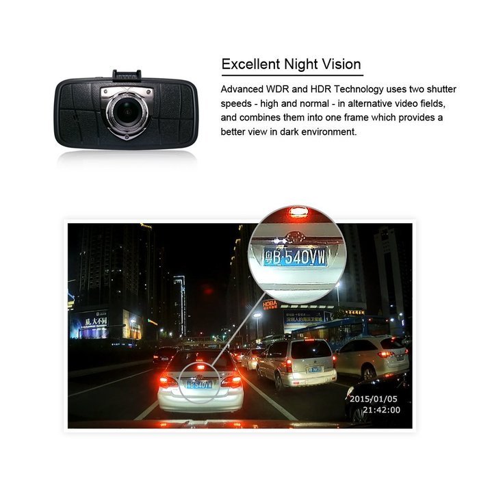 KEHAN C821 Full HD 1920*1080 Car DVR Dash Cam 170&deg; Super Wide Diagonal Viewing Angle 2.7" LCD Ambarella A7 OV4689... N3