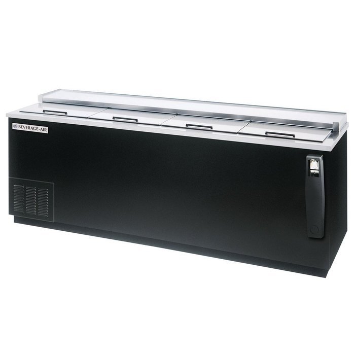 Beverage-Air DW94-B 95" Deep Well Bottle Cooler 4 Lids and 6 Dividers 28.5 cu.ft. Capacity Black Exterior and...