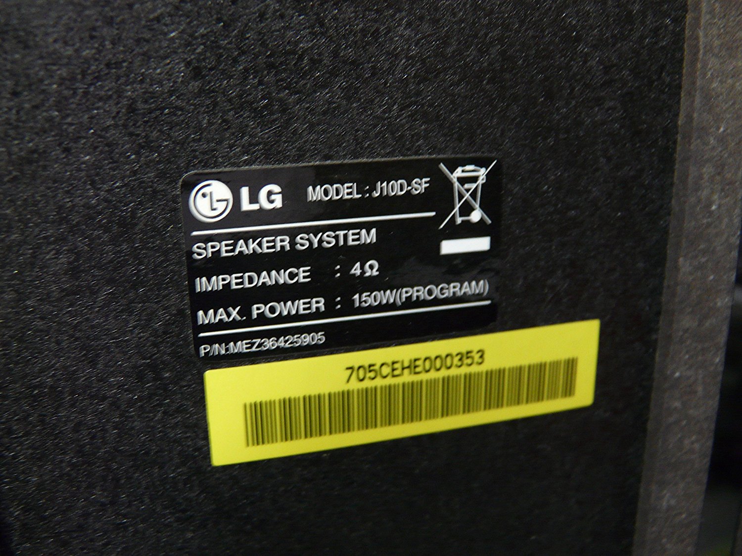 LG J10DSF Home Theater System Compact Front Surround Sound Speakers