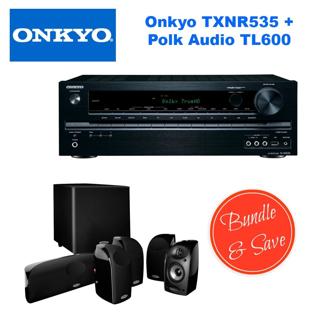 Onkyo TXNR535 5.2Channel Network A/V Receiver + Polk Audio 5.1 TL1600