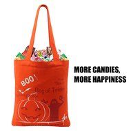 2016 Halloween Candy Bag for Kids Halloween Candy Basket for Halloween Party Trick or Treat Pumpkin Tote Bag Made... N22