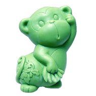 TANGCHU Soft Silicone Cake Mold Chinese Zodiac Monkey Shape 3.66*2.52*1.14inch Green