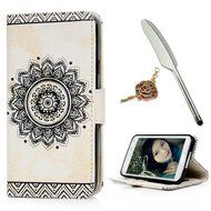 S5 Case,Samsung Galaxy S5 Case (I9600) - Wallet Embossed Totem Flower Design Folio Flip PU Leather with Stand... N17