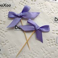 DOOXOO Light Purple Satin Bow Cupcake Toppers or Finger food picks - Baby Shower or Wedding ( Set of 24 ) N2