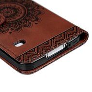 S5 Case,Samsung Galaxy S5 Case (I9600) - Wallet Embossed Totem Flower Design Folio Flip PU Leather with Stand... N25
