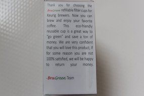 BruGreen Refillable Filter Cups For Keurig Brewers (4 Cups) N7