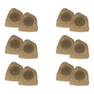 Theater Solutions 12R8S Outdoor Sandstone 8&quot; Rock 12 Speaker Set for Deck Pool Spa Yard Garden