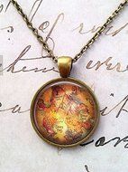 Peter Pan Necklace - Peter Pan Jewelry - Peter Pan Pendant - Neverland Map Necklace - Neverland Map Jewelry -...