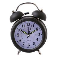 Surborder Shop Black 3 inch Twin Bell Analog Alarm Clock Battery Operated - Loud Alarm Clock