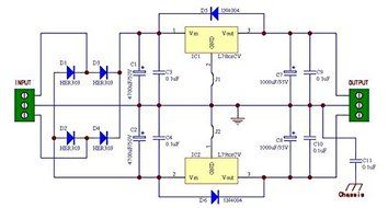 Electronics-Salon 1PCS Voltage Regulator PCB for LM317 LM337 or 78xx 79xx IC N4