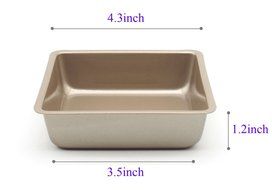 SS&amp;CC Heavy-gauge Steel 4 inch Square Mini Cake Pans Set of 2