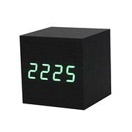 Vovotrade(TM) Digital LED Black Wooden Desk Alarm Brown Voice Control Clock