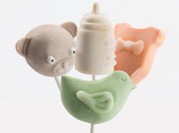 23x 18.5cm Sweetly Does It Silicone Baby Themed 16 Hole Cake Pop Mould N2