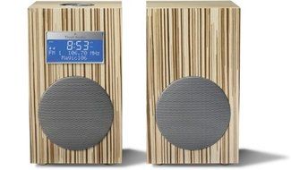 Tivoli - Model 10 Stereo Combo - AM/FM Clock Stereo - Designer - Lines/Silver
