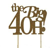 All About Details Gold The Big 4OH! Cake Topper