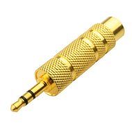 HTTX 6.35mm 1/4 Inch Female to 3.5mm Male Stereo Audio Mic Plug Adapter Jack -Gold Plated (3-Pack) N2