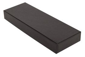 Artisan 9.375 x 3.3125 x 2.375 Set-Up Gift Box for Jewelry or Truffles, Textured Black - Case of 30 N8