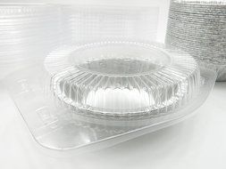 5" Disposable Pot Pie/Pie Pans/Individual Dessert Pans With Clear Clamshell containers- Quantity Pack Options... N2