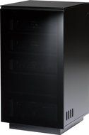 BDI Mirage 8224 Double Wide Entertainment Cabinet, Satin Black with Black Glass Top N5